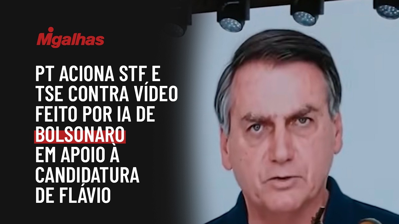 PT aciona STF e TSE contra vídeo feito por IA de Bolsonaro em apoio à candidatura de Flávio