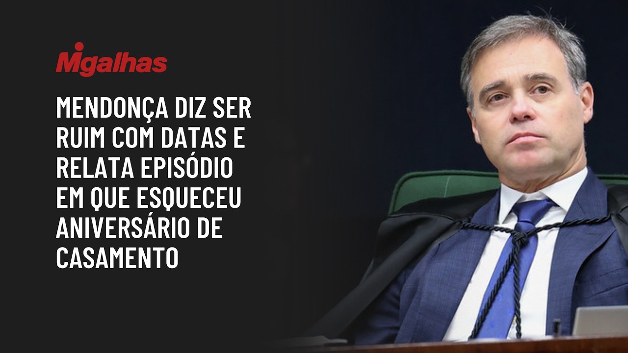 Mendonça diz ser ruim com datas e relata episódio em que esqueceu aniversário de casamento