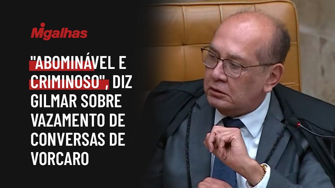 "Abominável e criminoso", diz Gilmar sobre vazamento de conversas de Vorcaro