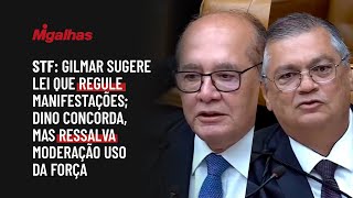 STF: Gilmar sugere lei que regule manifestações; Dino concorda, mas ressalva moderação uso da força
