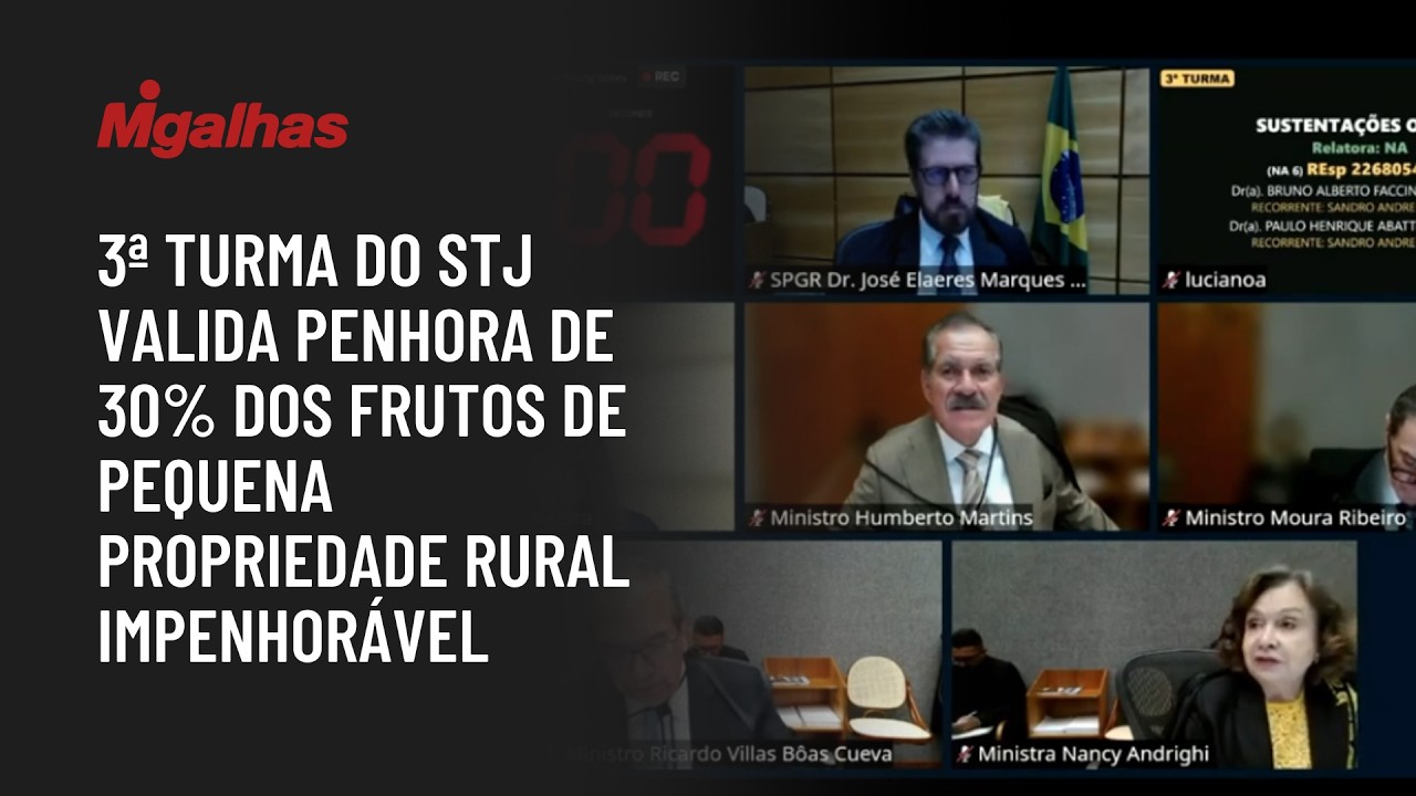 3ª turma do STJ valida penhora de 30% dos frutos de pequena propriedade rural impenhorável