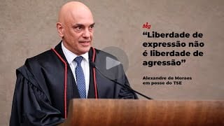 "Liberdade de expressão não é liberdade de agressão", diz Moraes em posse do TSE
