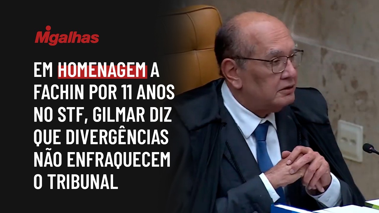 Em homenagem a Fachin por 11 anos no STF, Gilmar diz que divergências não enfraquecem o tribunal