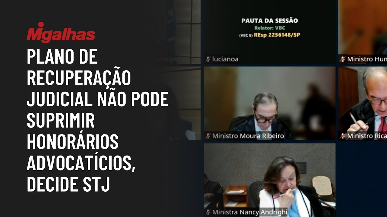 Plano de recuperação judicial não pode suprimir honorários advocatícios, decide STJ