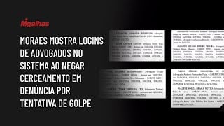 Moraes mostra logins de advogados no sistema ao negar cerceamento em denúncia por tentativa de golpe