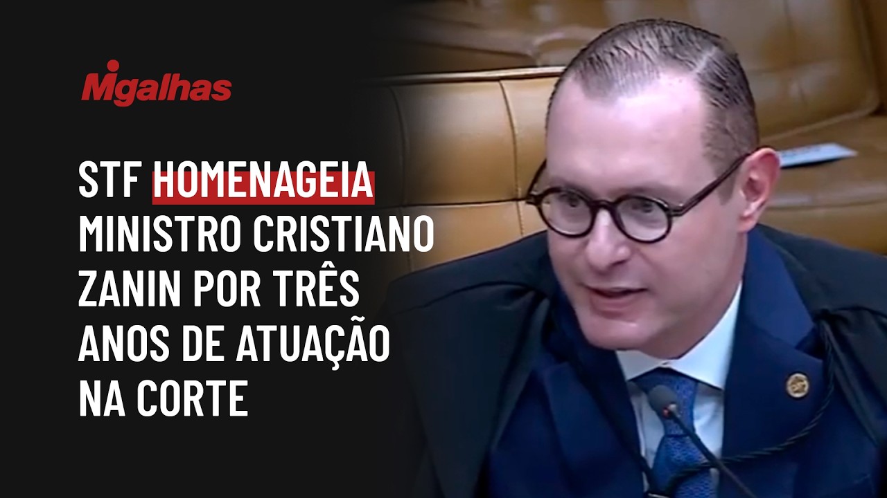 STF homenageia ministro Cristiano Zanin por três anos de atuação na Corte