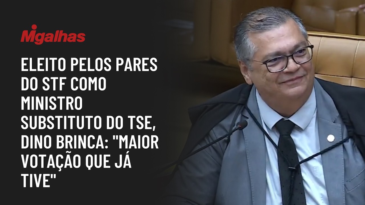 Eleito pelos pares do STF como ministro substituto do TSE, Dino brinca: "maior votação que já tive"