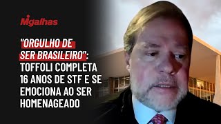 "Orgulho de ser brasileiro": Toffoli completa 16 anos de STF e se emociona ao ser homenageado