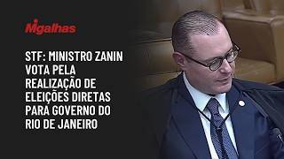 STF: Ministro Zanin vota pela realização de eleições diretas para governo do Rio de Janeiro