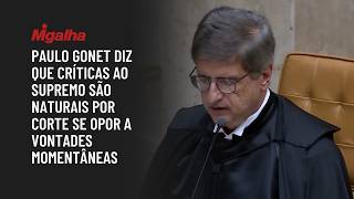 Paulo Gonet diz que críticas ao Supremo são naturais por Corte se opor a vontades momentâneas