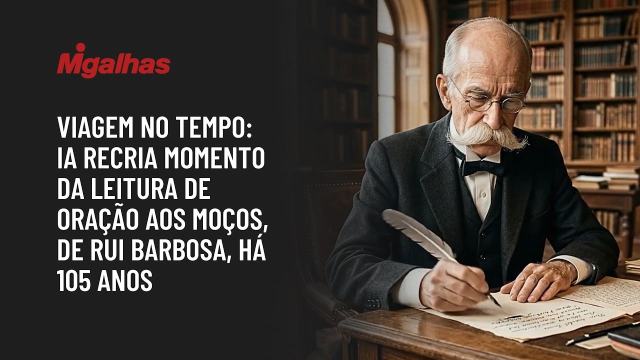 Viagem no tempo: IA recria momento da leitura de Oração aos Moços, de Rui Barbosa, há 105 anos