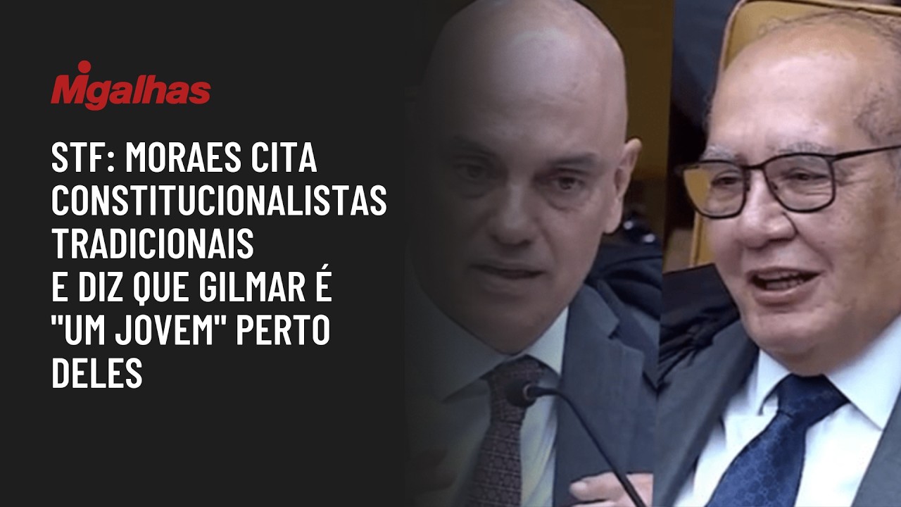 STF: Moraes cita constitucionalistas tradicionais e diz que Gilmar é "um jovem" perto deles