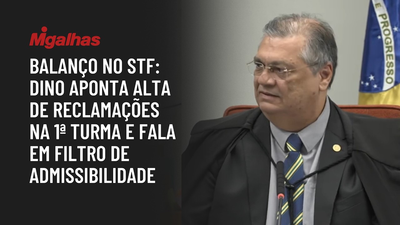 Balanço no STF: Dino aponta alta de reclamações na 1ª turma e fala em filtro de admissibilidade