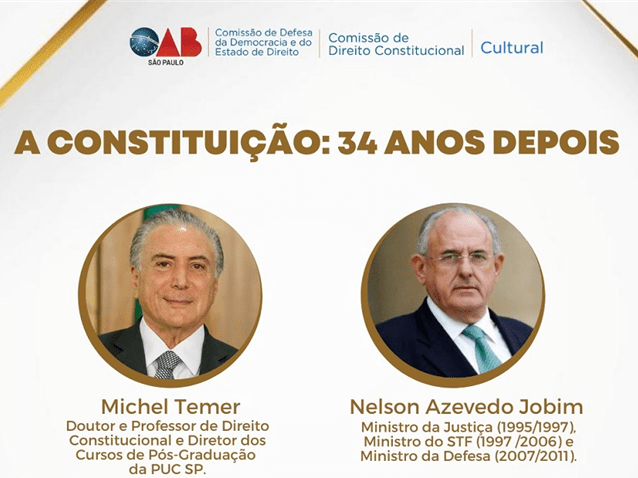 OAB/SP promove o debate "A Constituição: 34 anos depois"
