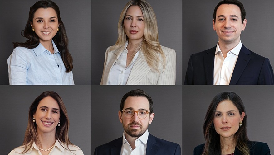 Bárbara Carnevalli, Luciana Cordeiro, Luis Bologna, Marcela Freire, Pedro Falcone e Vanessa Frota são os novos sócios do Mattos Filho. (Imagem: Divulgação/Mattos Filho)