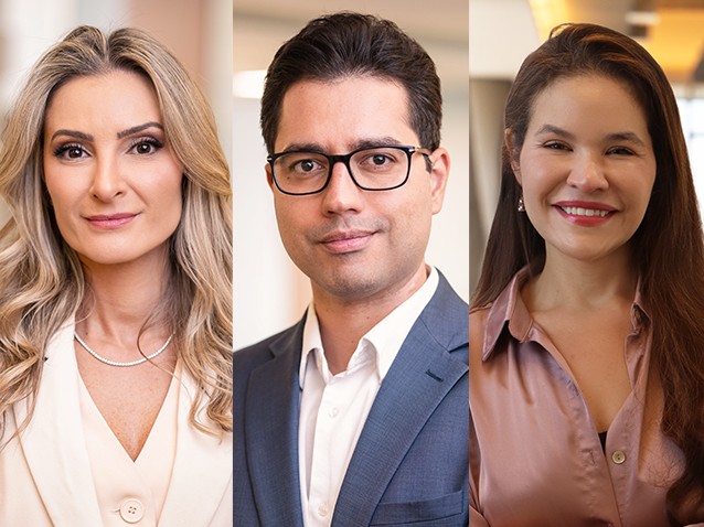 Clarissa Viana, João Paulo Ayres e Paloma Lima, novos sócios de Cescon Barrieu Advogados. (Imagem: Divulgação/Cescon Barrieu Advogados)