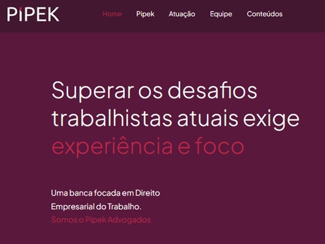 Pipek Advogados lança novo site e reforça presença digital Pipek Advogados lança novo site e reforça presença digital