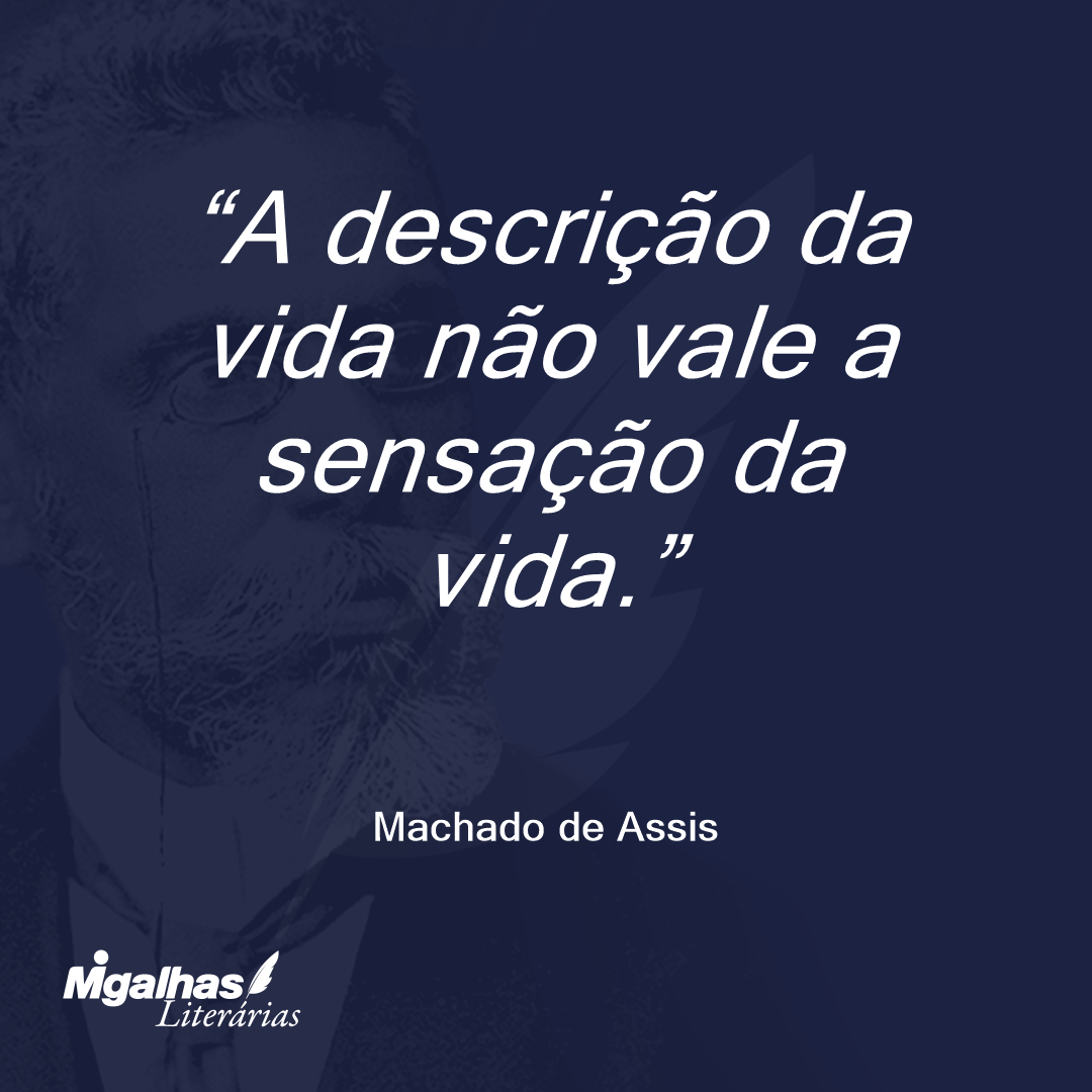 A descrição da vida não vale a sensação da vida.