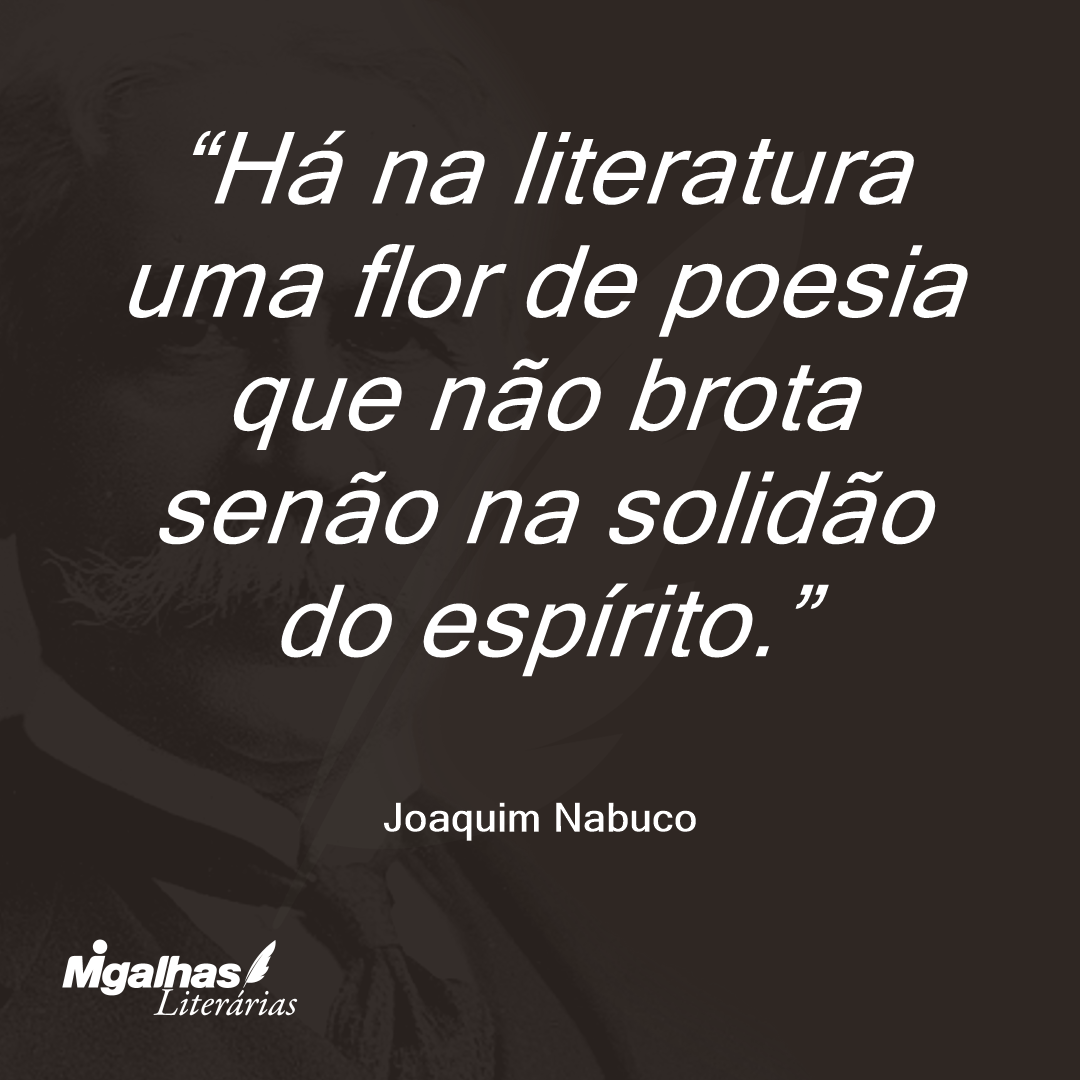 Há na literatura uma flor de poesia que não brota senão na solidão do espírito.